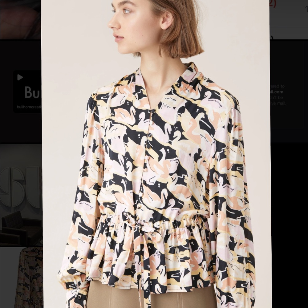 Stine Goya Black Swan Peplum Blouse